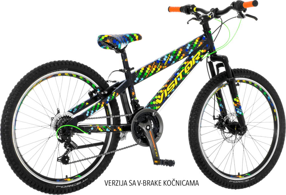 VISITOR FOX CRNO ZUTO ZELENO PLAVI AMORT V BRAKE FOX2411 24"/11"